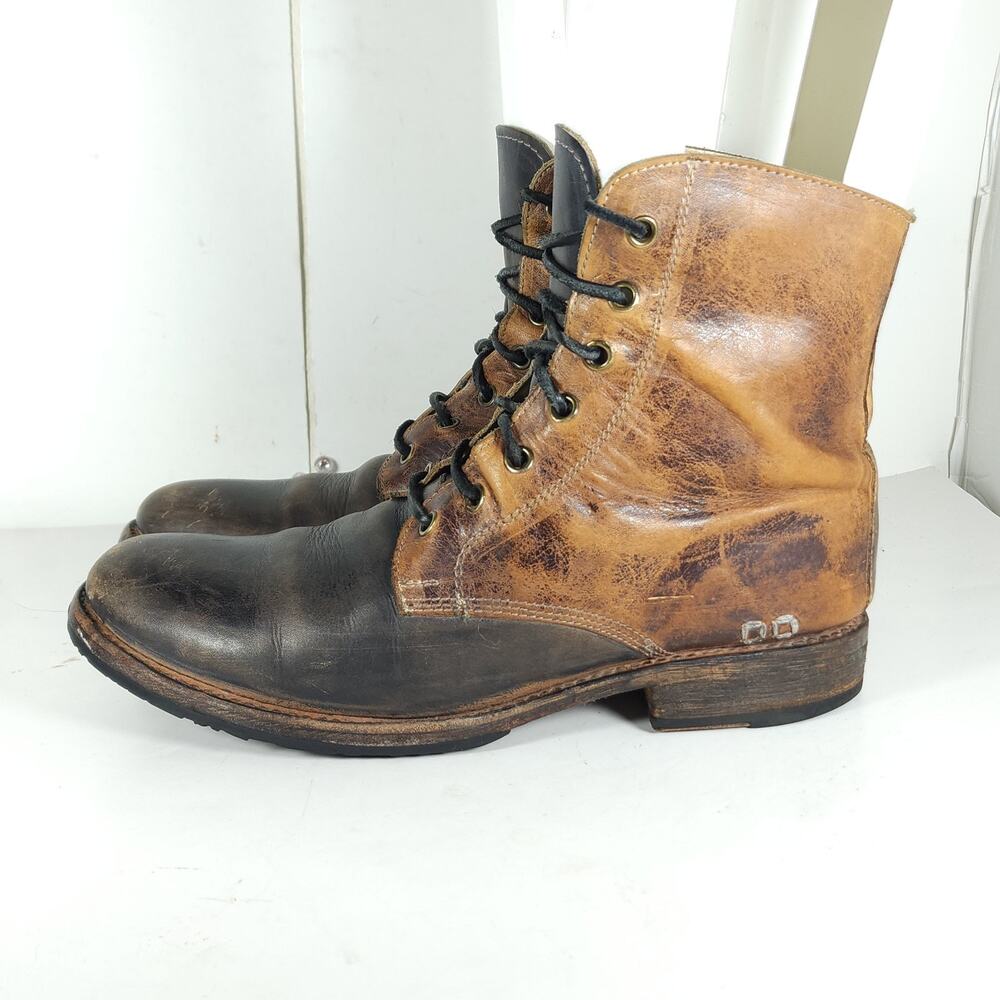 Bed Stu Protege Men's US8 Brown Leather Distressed Cap Toe Trek Combat Boots - Picture 2 of 16